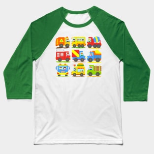 9 Trucks and Heavy Vehicles for Boys and Girls Baseball T-Shirt